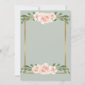 Invitation Aquarelle verte Sage Mariage floral romantique (Dos)