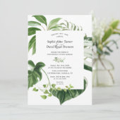 Invitation Aquarelle verte tendance Mariage vert tropical (Debout devant)