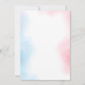 Invitation Aquarelle Vêtements de bébé Genre Révéler Invitati (Dos)