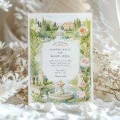 Invitation Aquarelle Villa d’Este Italie Mariage