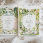 Invitation Aquarelle Villa d’Este Italie Mariage