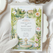Invitation Aquarelle Villa d’Este Italie Mariage