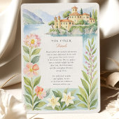 Invitation Aquarelle Villa del Balbianello Lac de Côme Mariag