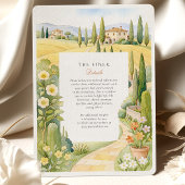 Invitation Aquarelle Villa La Foce Toscane Italie Mariage