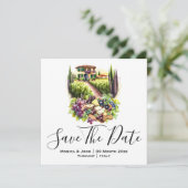 Invitation Aquarelle Villa toscane Italie chic Italie (Debout devant)