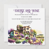 Invitation Aquarelle villa toscane vin vin vin de la vigne (Devant)