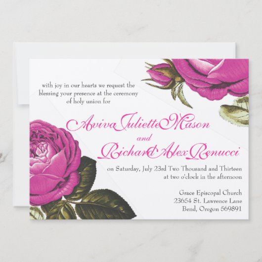 Invitation Aquarelle vintage (Devant)