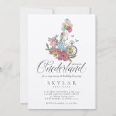 Invitation Aquarelle Vintage Alice dans un Anniversaire merve (Devant)