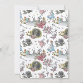 Invitation Aquarelle Vintage Alice dans un Anniversaire merve (Dos)