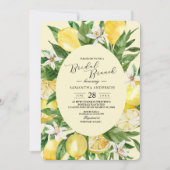 Invitation Aquarelle vintage Cadre de citrons jaunes (Devant)