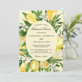 Invitation Aquarelle vintage Cadre de citrons jaunes (Debout devant)