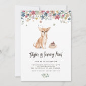 Invitation Aquarelle vintage Chihuahua Chien fête d'anniversa (Devant)