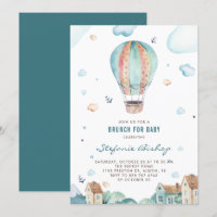 Aquarelle vintage Hot Air Balloon Baby shower garç