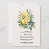 Invitation Aquarelle vintage Mariage d'agrumes d'été (Devant)