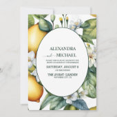 Invitation Aquarelle vintage Mariage d'agrumes d'été (Devant)