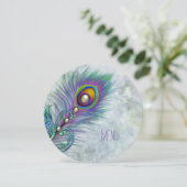 Invitation Aquarelle Vintage Peacock Mariage Menu (Debout devant)