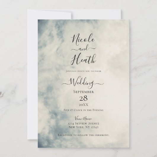 Invitation Aquarelle vintage Sky Abstrait Mariage moderne (Devant)