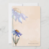 Invitation Aquarelle violet bleu marguerite bracelet Mariage  (Dos)