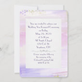 Invitation aquarelle violet cadre pour renouvellement de voeu (Dos)