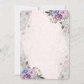 Invitation Aquarelle Violet Citrouille Baby shower Fleurs (Dos)