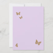 Invitation Aquarelle violet clair Beurre d'or Quinceanera (Dos)