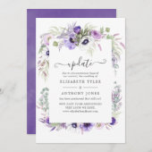 Invitation Aquarelle violet Dusty - Mise à jour des Mariages  (Devant / Derrière)