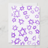 Invitation Aquarelle violet étoile de David Bar Bat mitzvah (Dos)