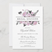 Invitation Aquarelle violet Fête des mariées de printemps flo (Devant)