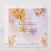 Invitation Aquarelle violet Feuilles d'automne Anniversaire (Dos)