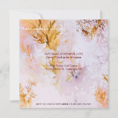 Invitation Aquarelle violet Feuilles d'automne surprise Anniv (Dos)