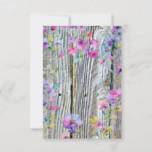 Invitation Aquarelle violet fleur sauvage mariage rustique (Dos)