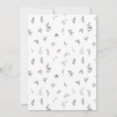 Invitation Aquarelle violet fleuri courre mariage bohème (Dos)