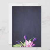 Invitation Aquarelle violet fleurie élégante fête de retraite (Dos)