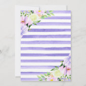 Invitation Aquarelle violet fleurs magiques 21e anniversaire (Dos)