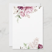 Invitation Aquarelle violet Fleurs Mariage (Dos)