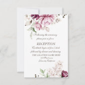 Invitation Aquarelle violet Fleurs Mariage (Devant)