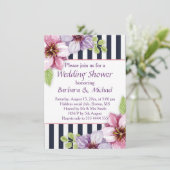 Invitation Aquarelle violet fleurs Wedding shower (Debout devant)