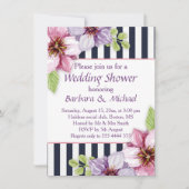Invitation Aquarelle violet fleurs Wedding shower (Devant)