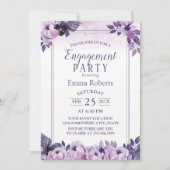 Invitation Aquarelle violet Floral Mariage (Devant)