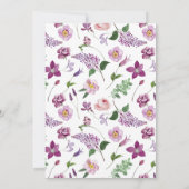 Invitation Aquarelle violet Mariage Floral (Dos)