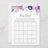 Invitation Aquarelle violet poussiéreuse Baby shower floral B (Devant)