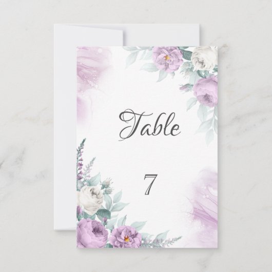 Invitation Aquarelle violet Roses (Dos)