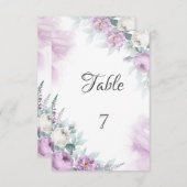 Invitation Aquarelle violet Roses (Devant / Derrière)