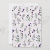 Invitation Aquarelle violet tendance Bat mitzvah floral (Dos)
