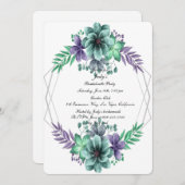 Invitation Aquarelle violet vert Floral Bachelorette Party (Devant / Derrière)