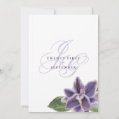 Invitation Aquarelle violet vert lavande orchidée mariage i (Dos)