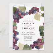 Invitation Aquarelle violet vigne vigne vigne Mariage (Devant)