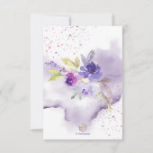 Invitation Aquarelle violet violet Baby shower des pivoines (Dos)