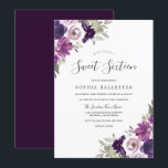 Invitation Aquarelle violet violet Fleurs Douce 16 Partie<br><div class="desc">Purple Violet Aquarelle Fleurs Sweet 16 Party Invitation Voir la collection correspondante dans Niche et Nest Store</div>