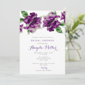 Invitation Aquarelle violette (Debout devant)